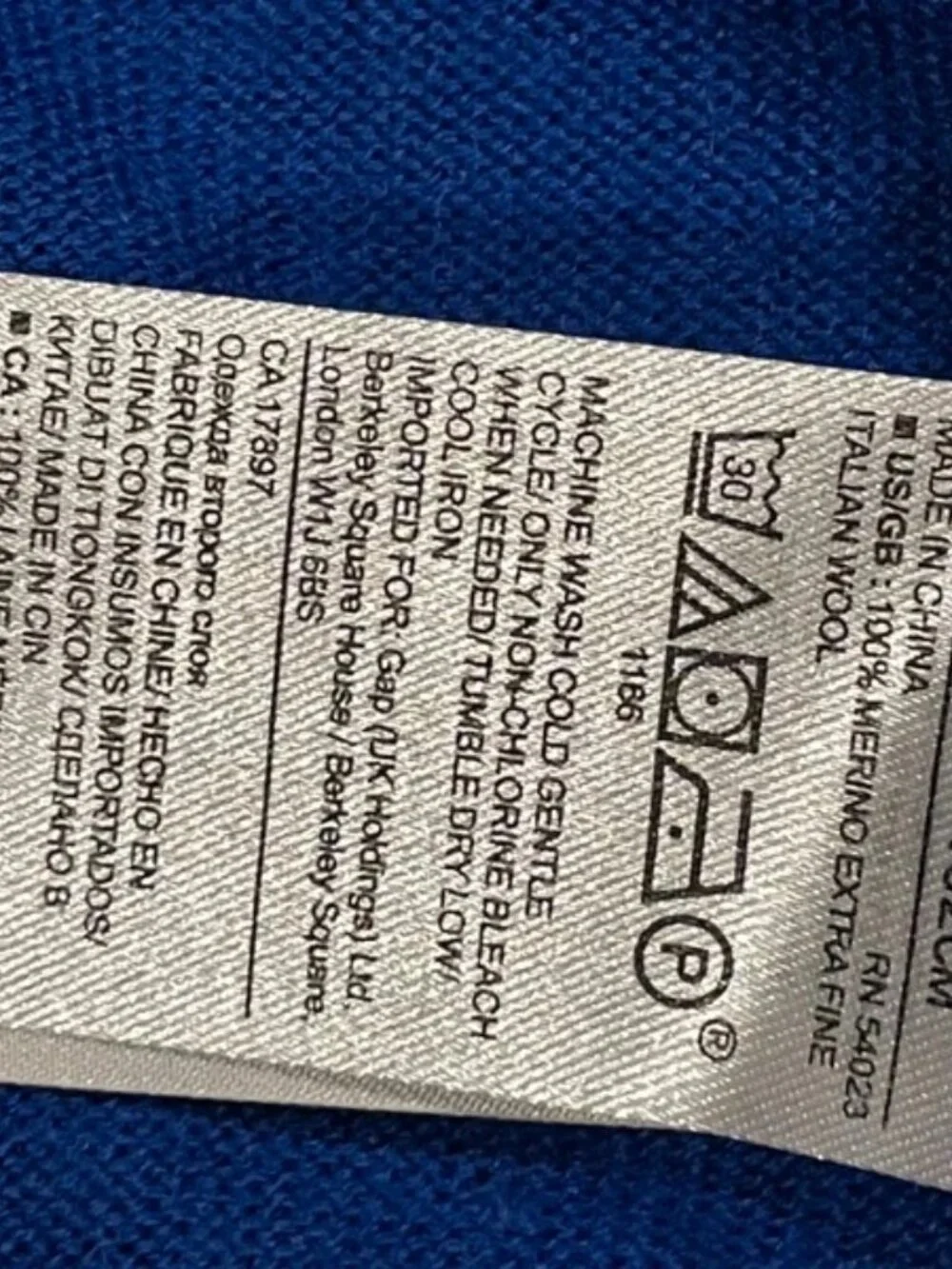 Banana Republic Men’s Blue Italian Merino Wool Crewneck Sweater M